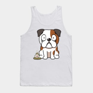 Funny Bulldog steps on a dirty diaper Tank Top